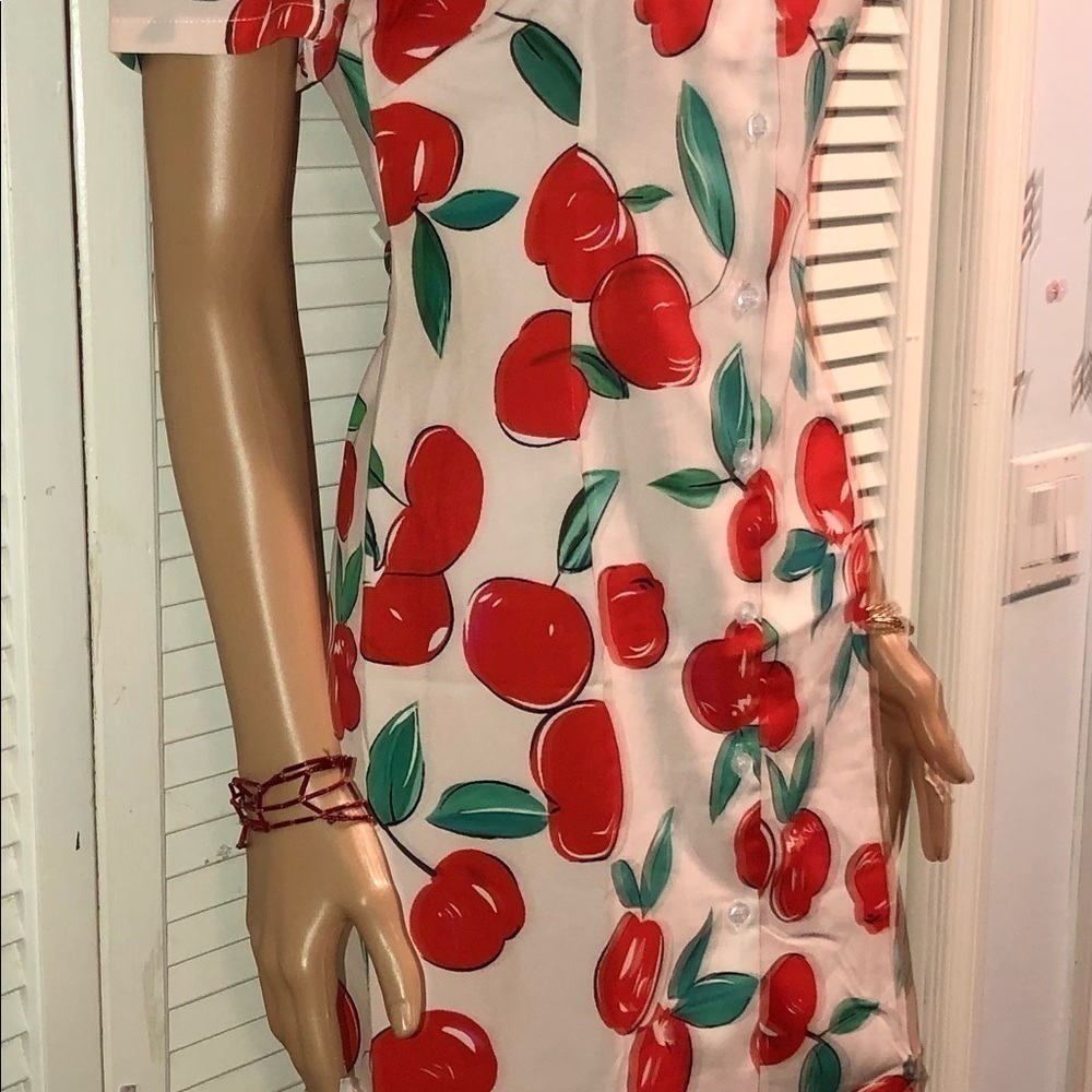 Shein shirt style mini apple print dress in Pink, Red and Green Small - Picture 6 of 11